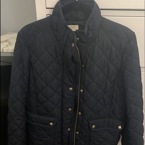 J. Crew Navy Blue Quilted Coat